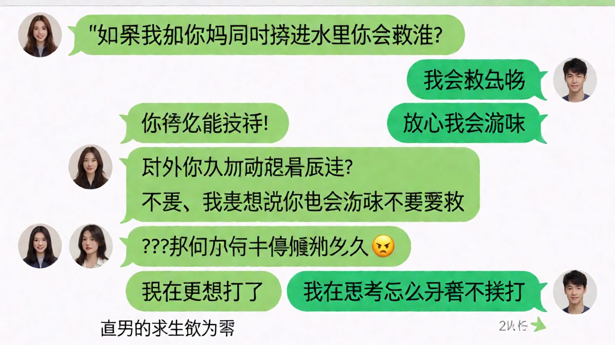经典送命题被男生反向暴击