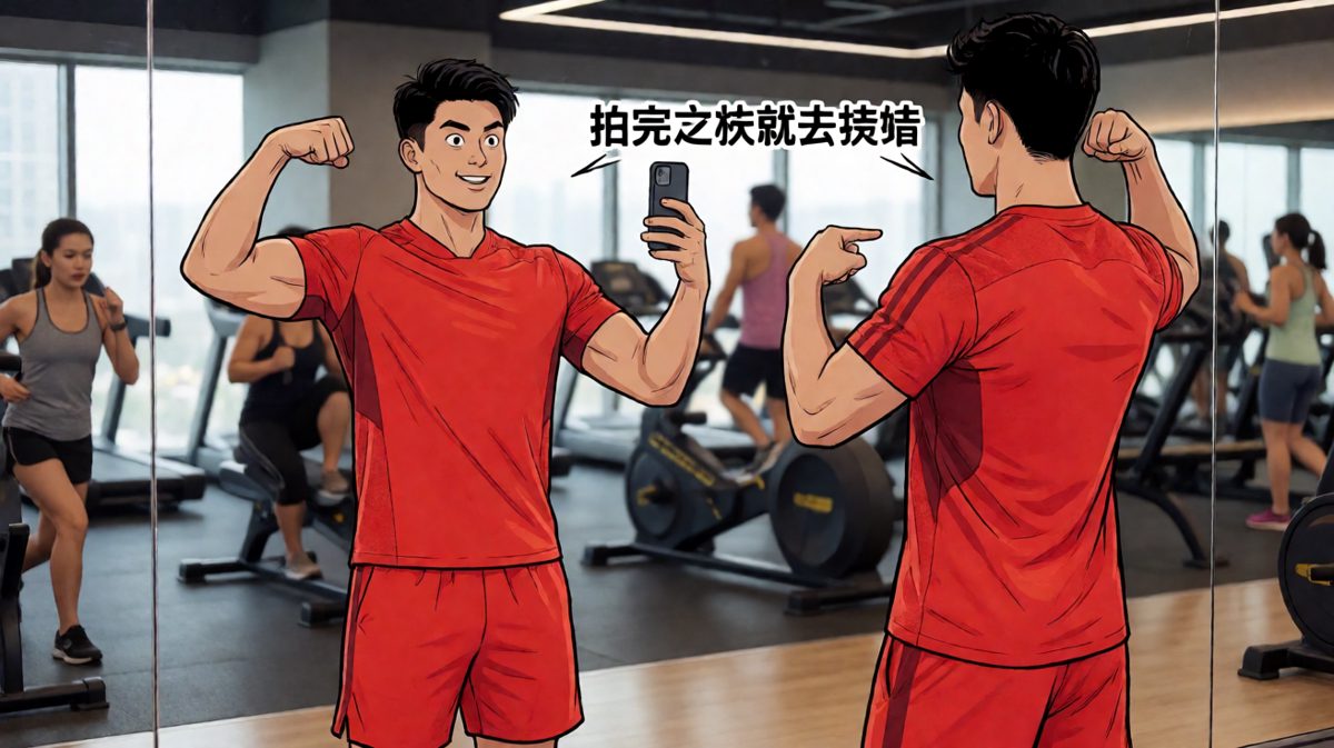 健身前最重要的事：先拍一张发朋友圈