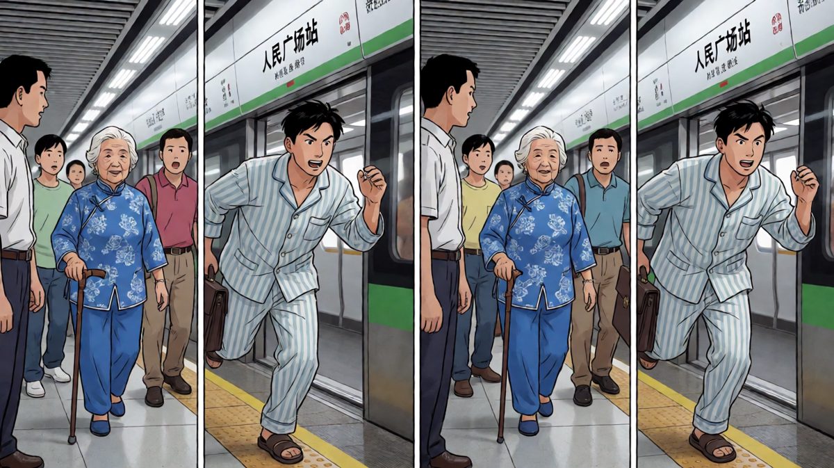 格子3：地铁冲刺，路人看傻