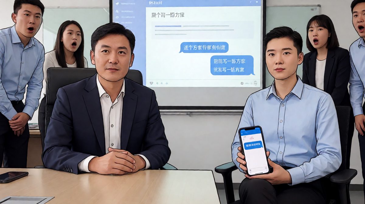 老板：方案很有创意！员工：用AI写的。