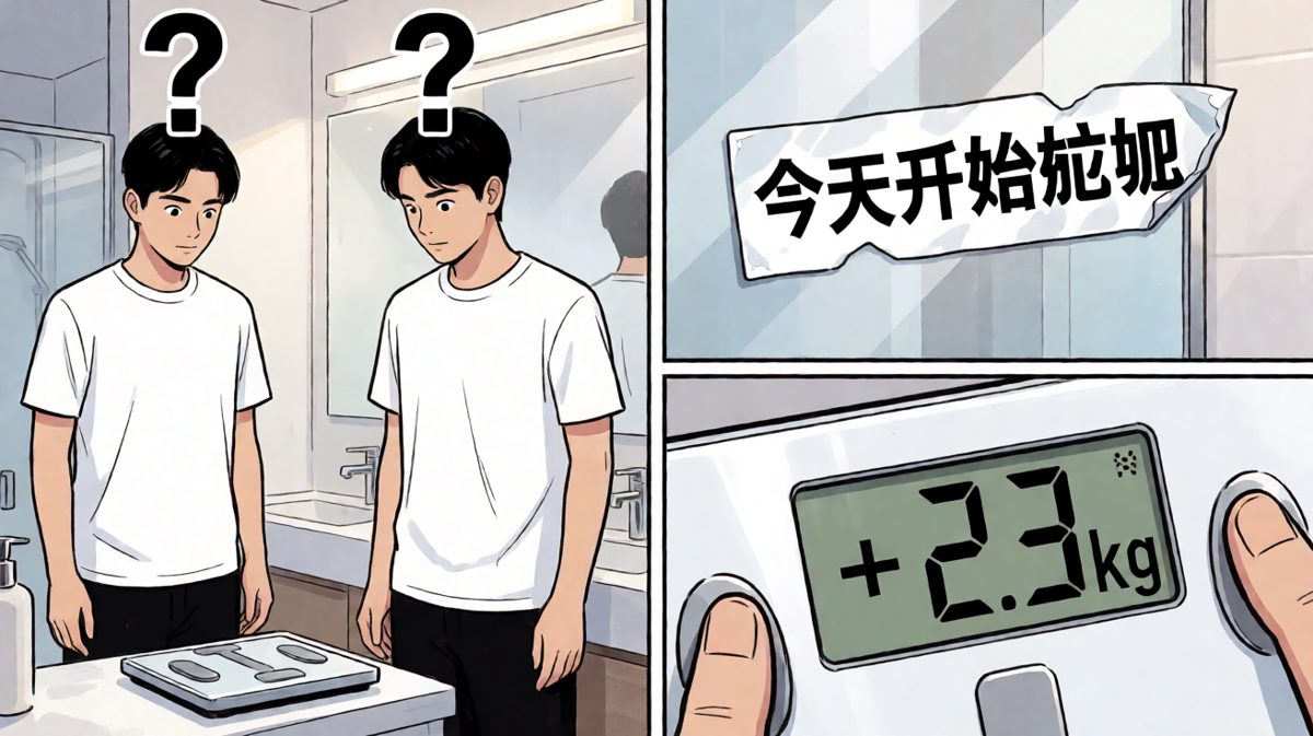 减肥第一天结束，体重秤给出了最诚实的回复
