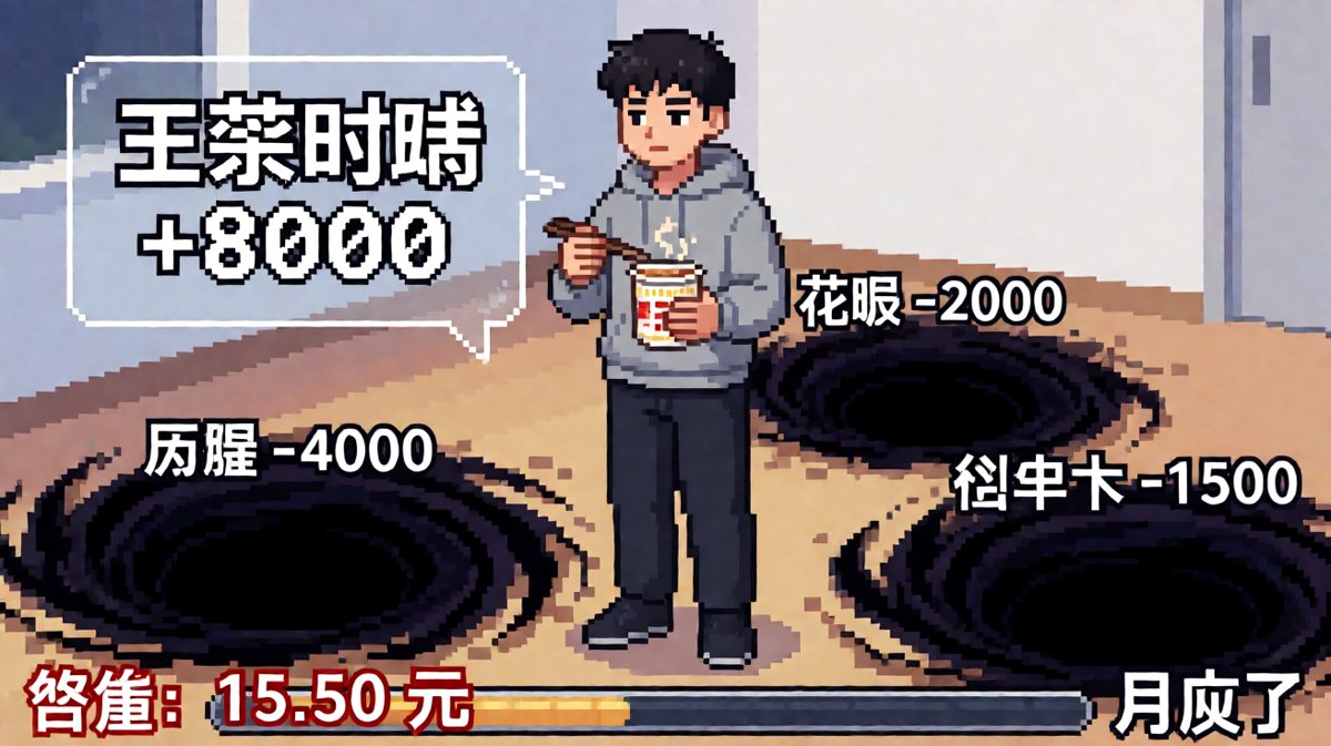 工资就像大姨妈，一个月来一次，一周左右就没了