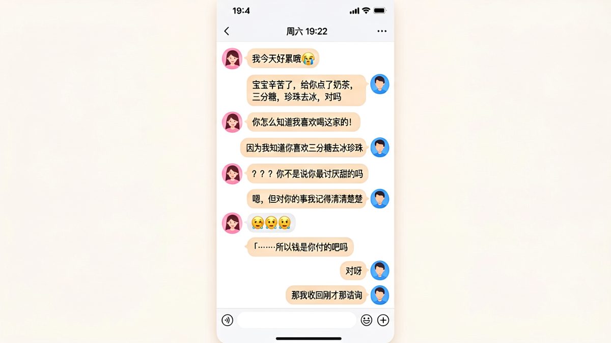 情话说到一半，突然被拆穿是 AA 制。