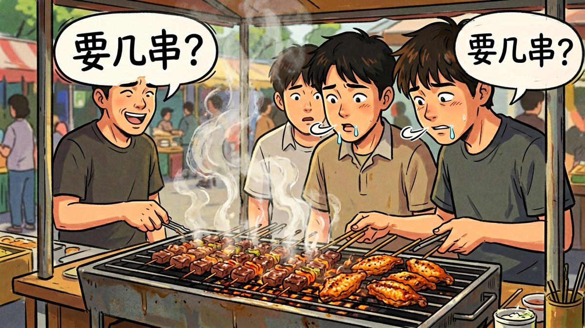 老板，加辣加孜然，十串羊肉串！