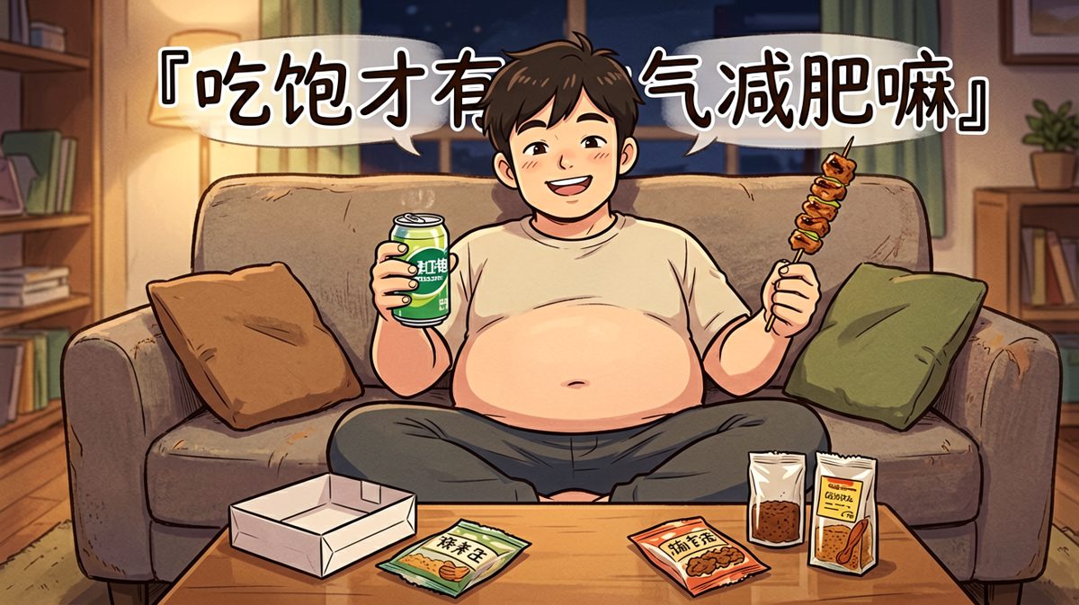 吃饱才有力气减肥，明天再说！