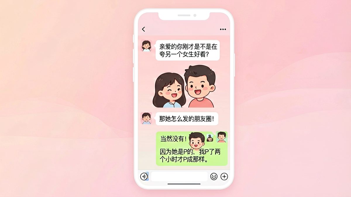 男朋友夸别人漂亮，结果是在夸自己P图技术好