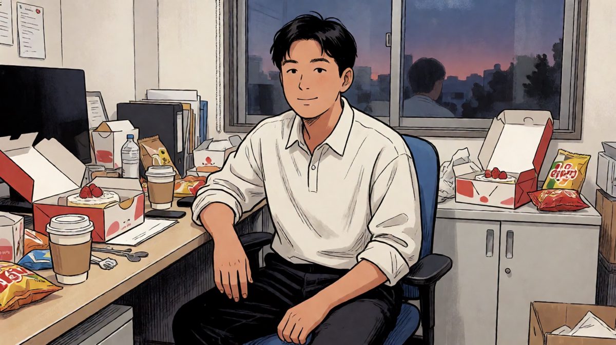晚上：一个人默默吃完了整盒