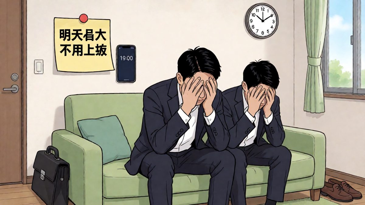 晚上7点：原来我今天设置的是晚上7点的闹钟...今天我根本不用出门