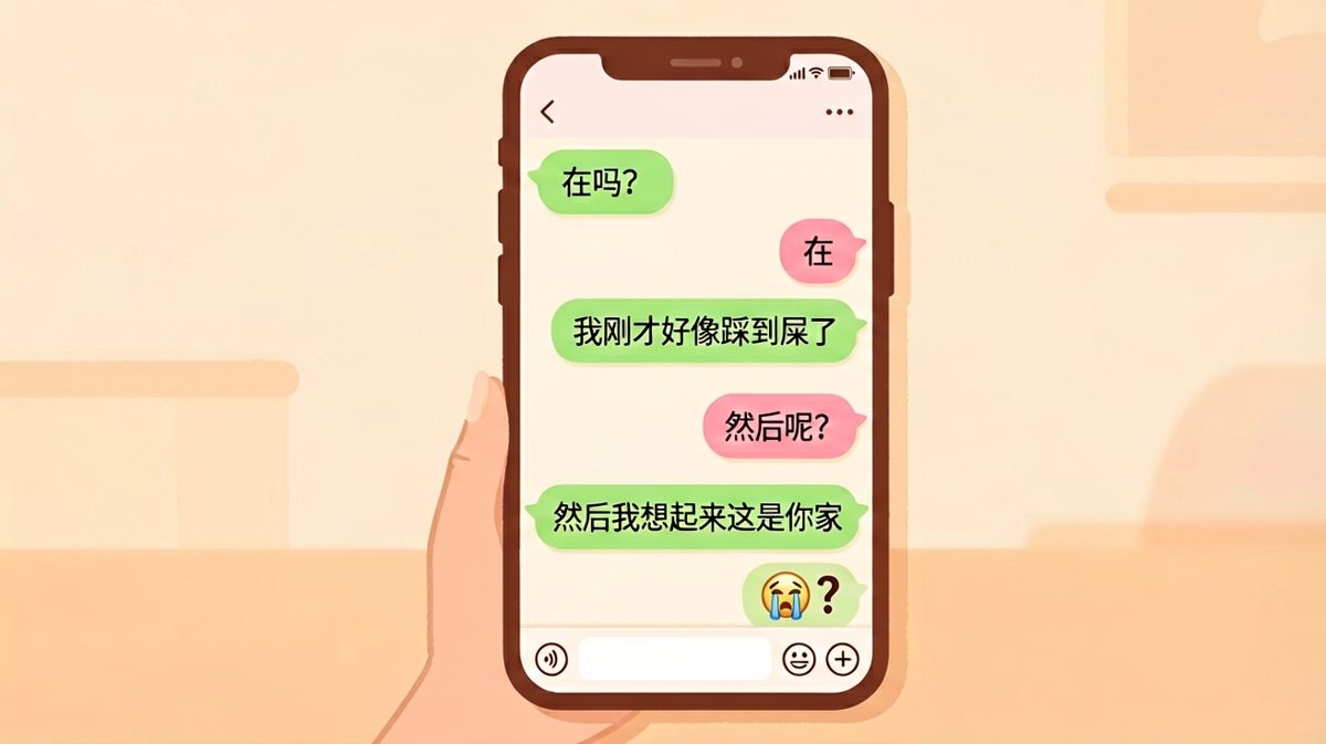 我踩到屎了，然后我想起来这是你家