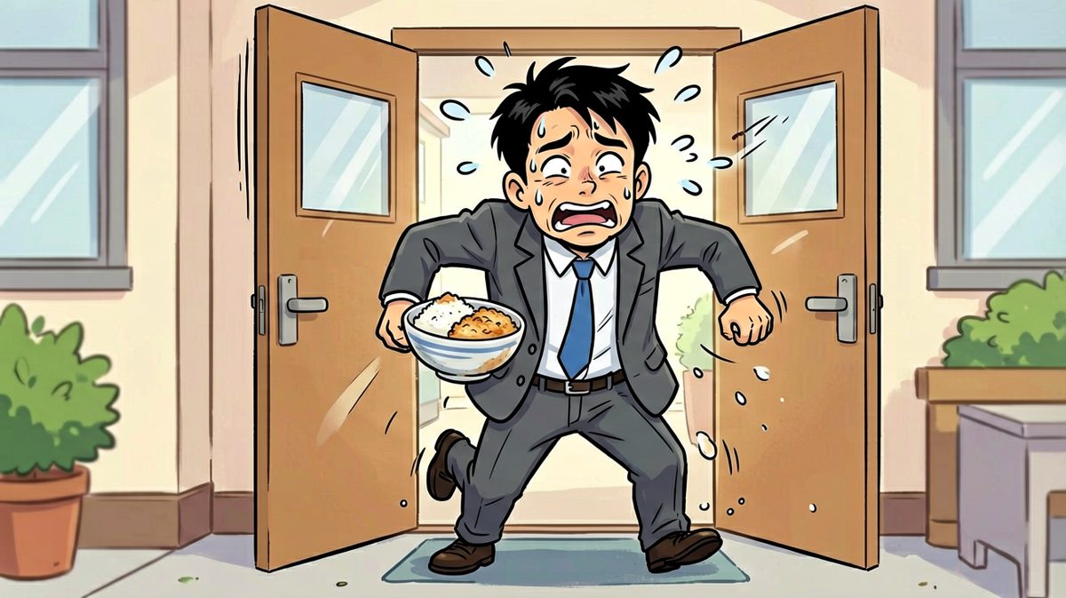 第三格：刚准备出门，门无情地给了他一记当头棒喝。