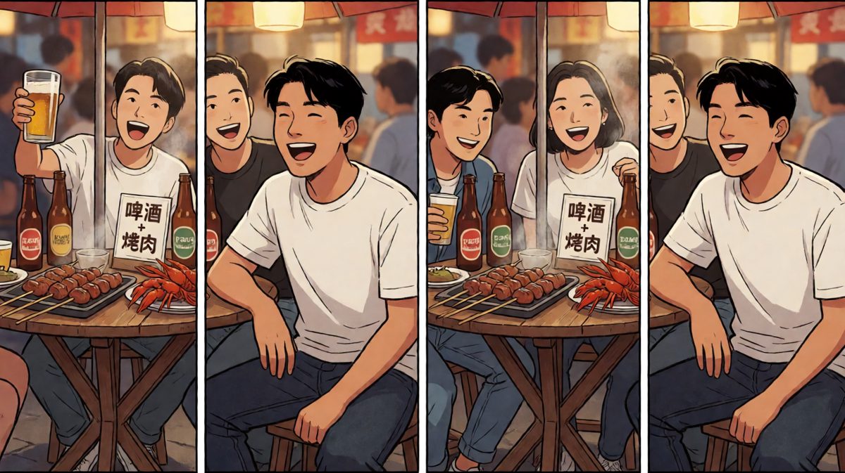 和 friends 聚餐，彻底放飞自我。