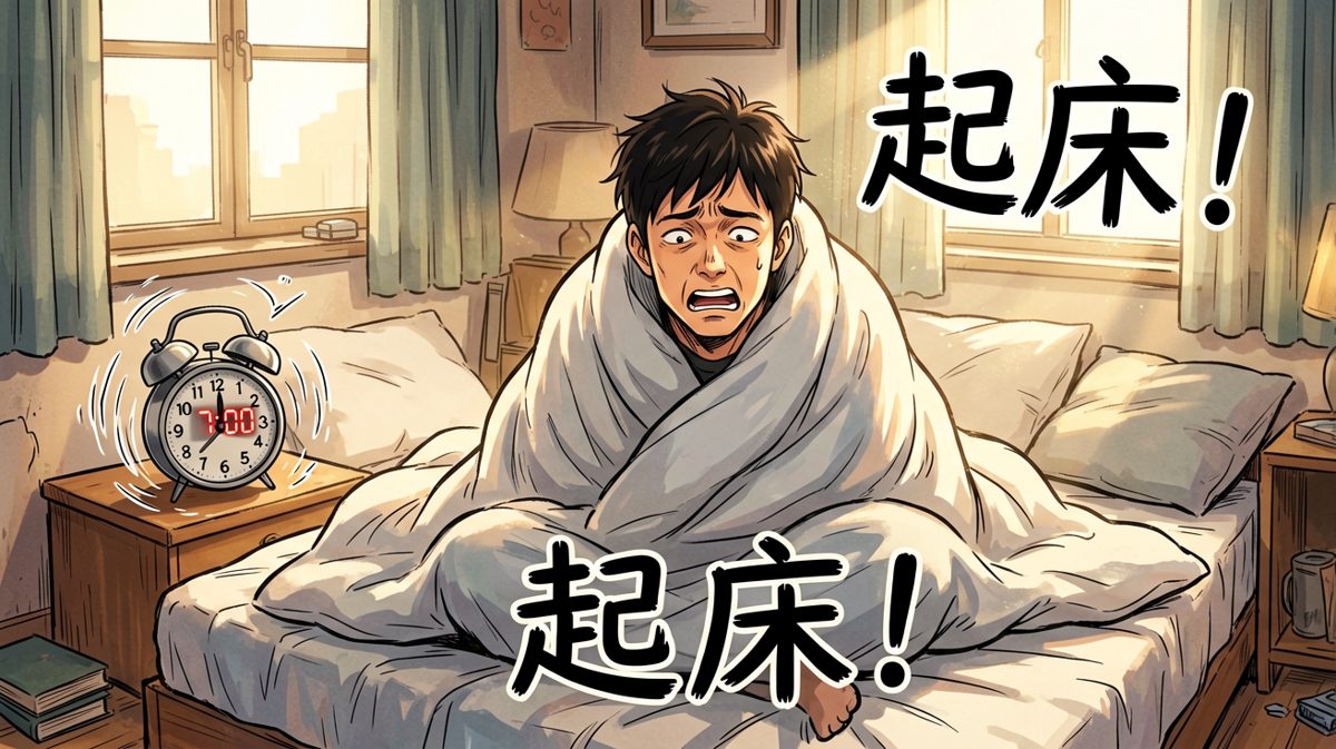 闹钟响了，被子却不肯放人
