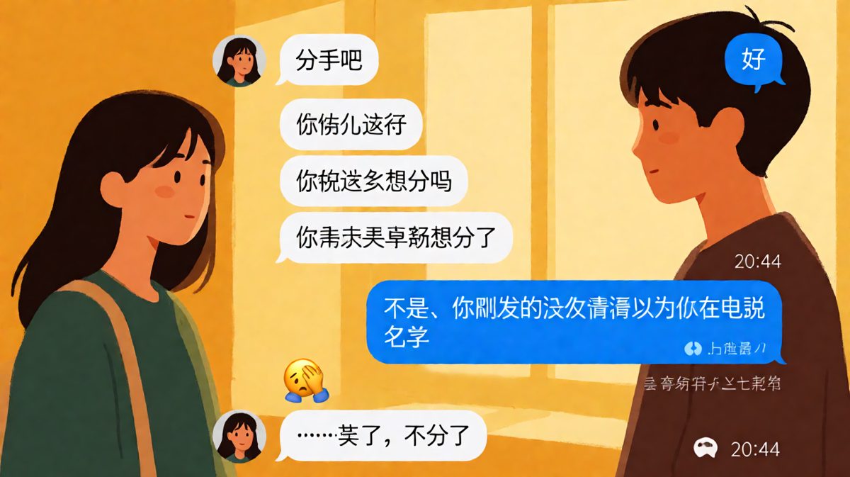 一句话差点让男朋友成功单身，因为没看清是玩笑