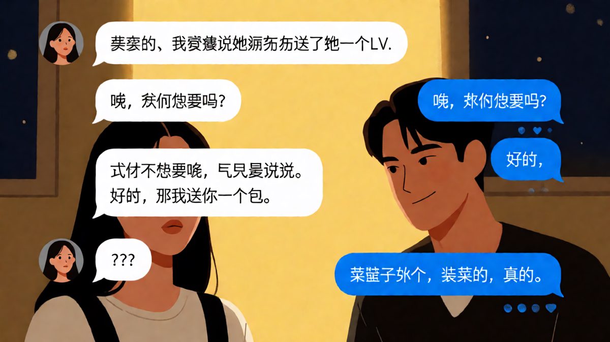 图2：LV还是菜篮子？男友神回复让人窒息