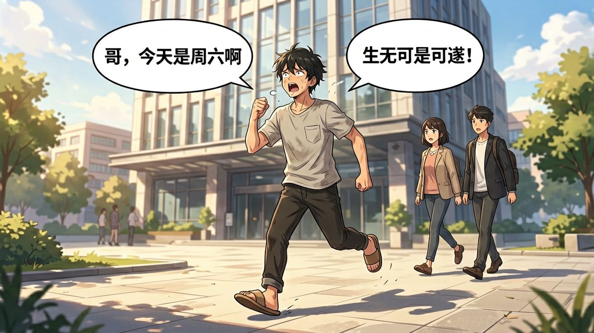 冲到公司才发现……今天是周六！