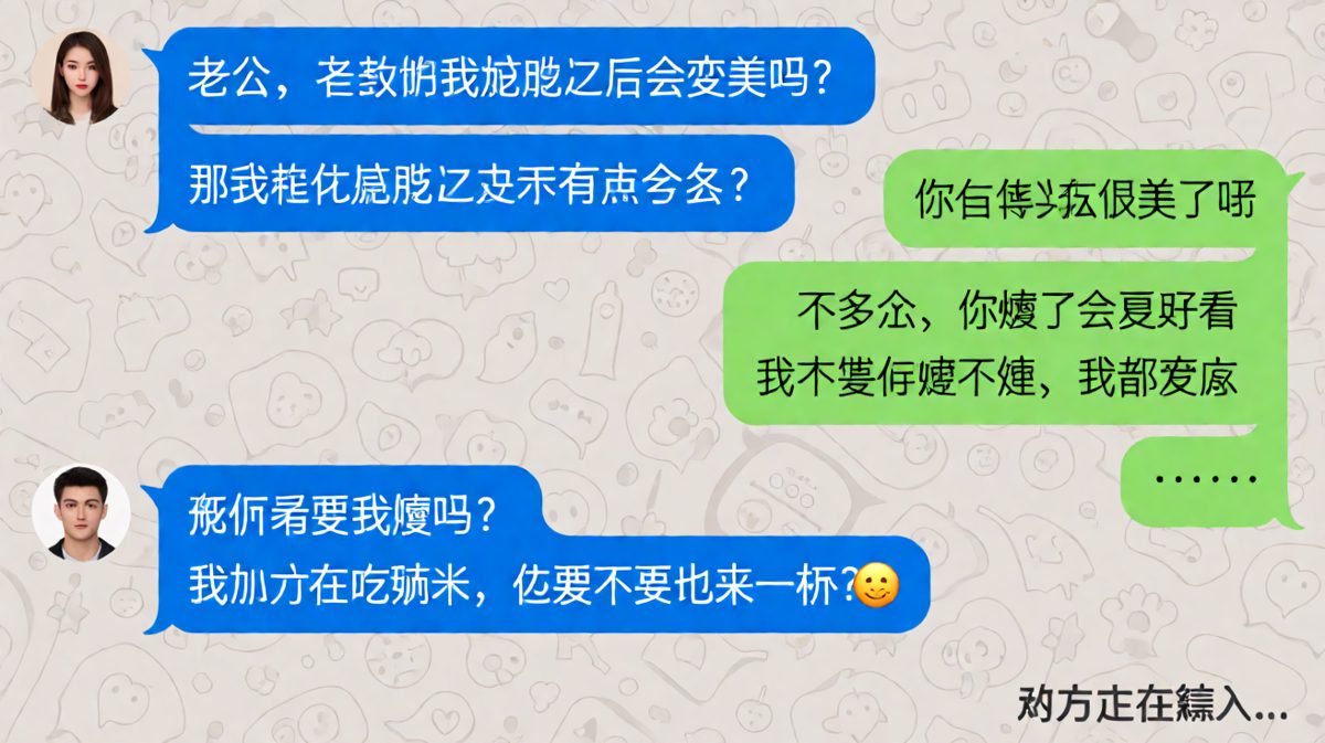 女生试探性问减肥是否多余，男生教科书式回答后，女生反手干了两大杯奶茶