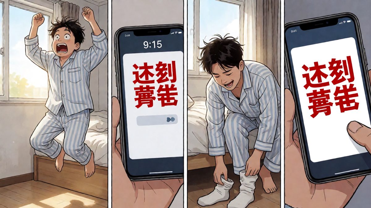 九点十五？！我迟到了！！！