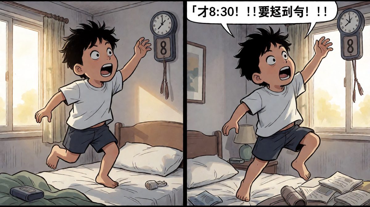 惊醒一看时间，已经迟到！