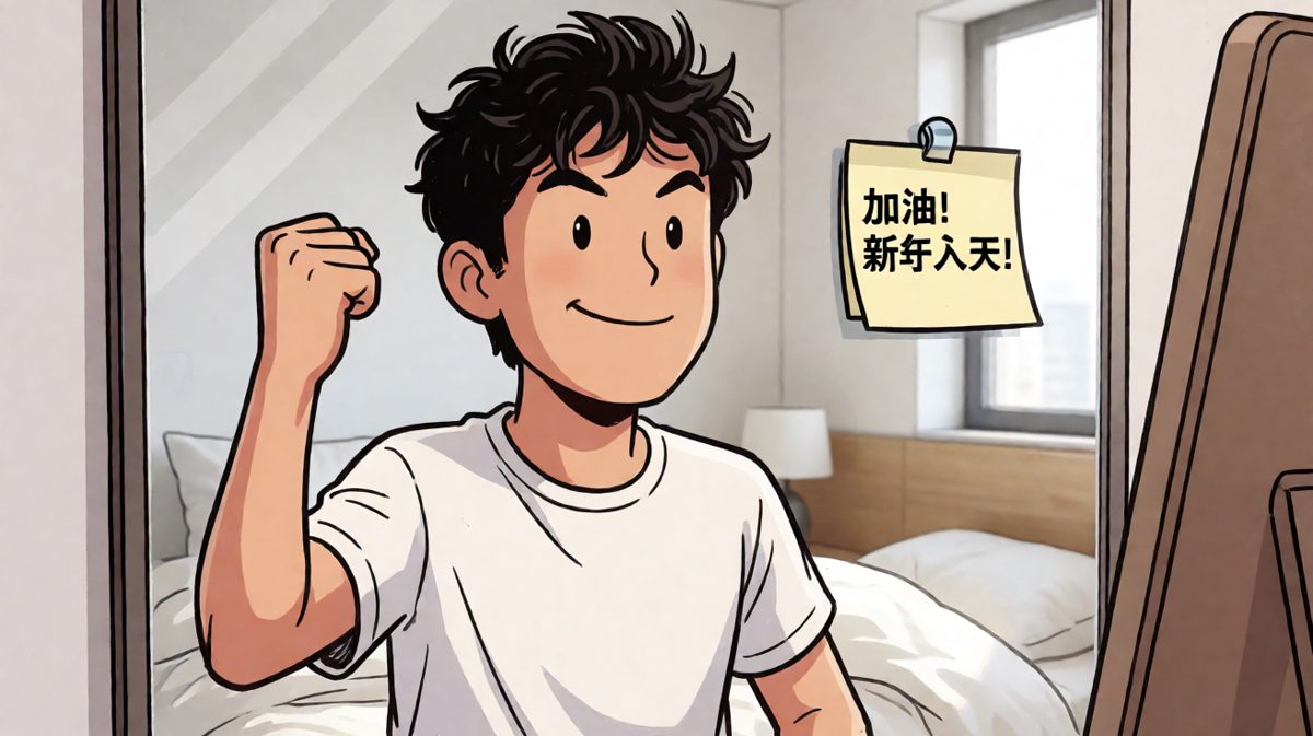 战胜了床铺，主角信心满满准备迎接周一