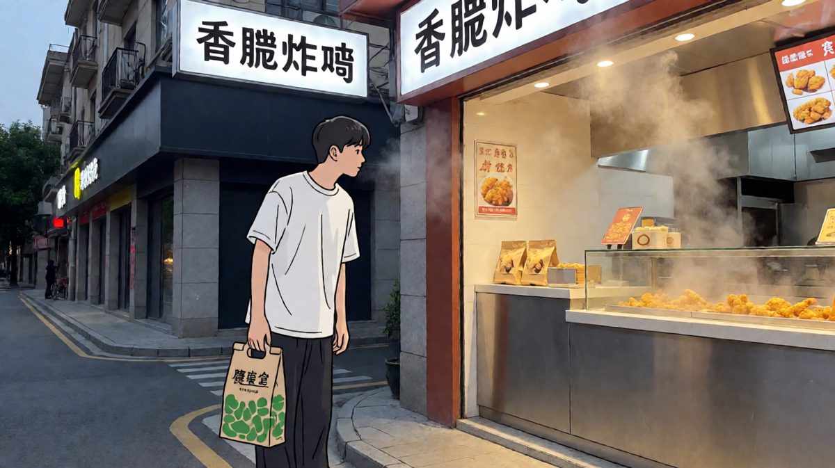 经过炸鸡店……算了，明天再说
