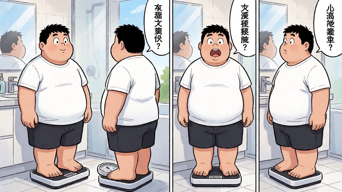 看到体重数字后的崩溃瞬间