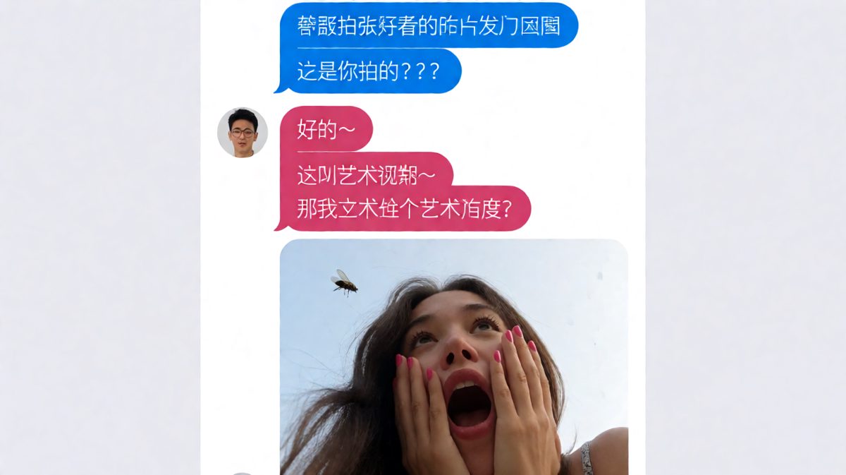 直男拍照翻车现场，低角度仰拍堪称友谊终结者