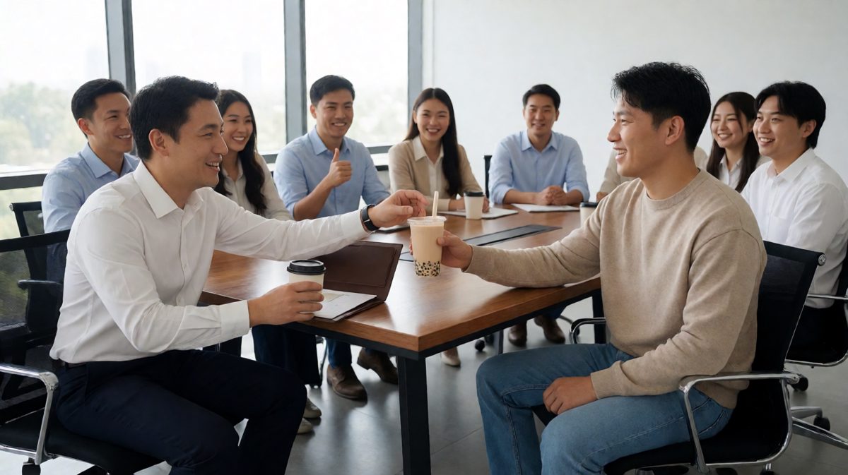 反转：原来是老板记得他爱喝的奶茶