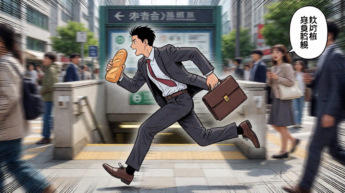 拼了命狂奔去赶末班地铁！