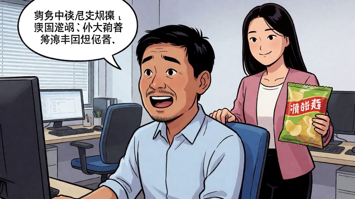 同事：你也喜欢吃这个啊~