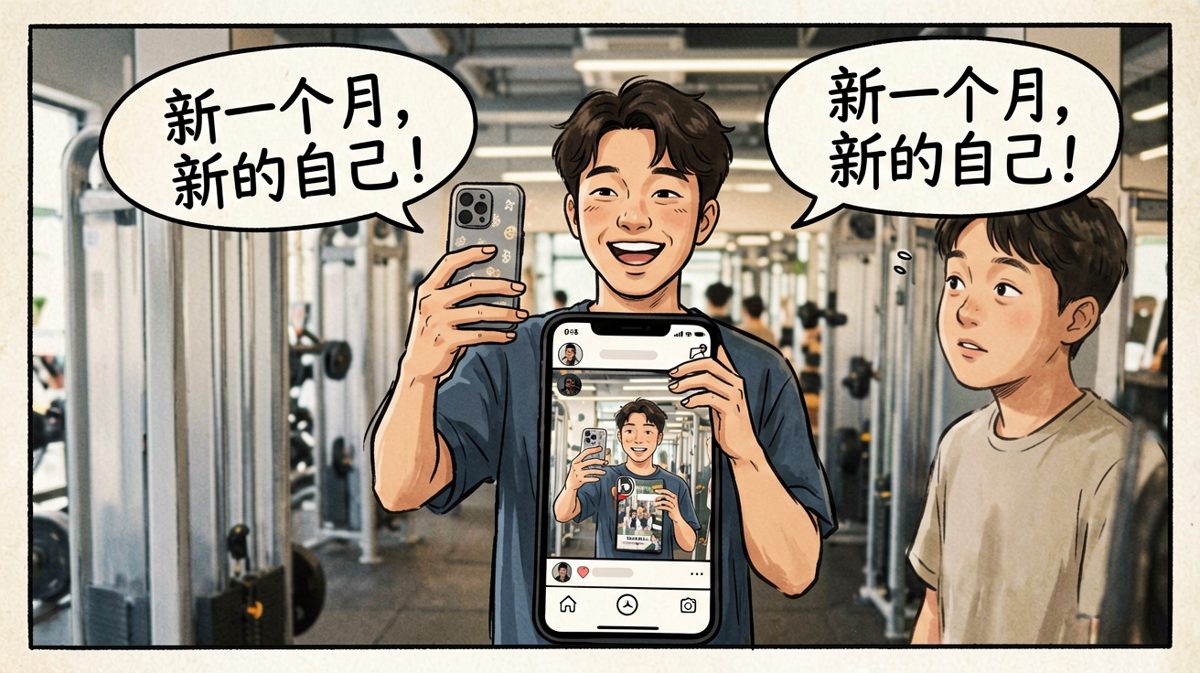 第一天打卡，发朋友圈炫耀！