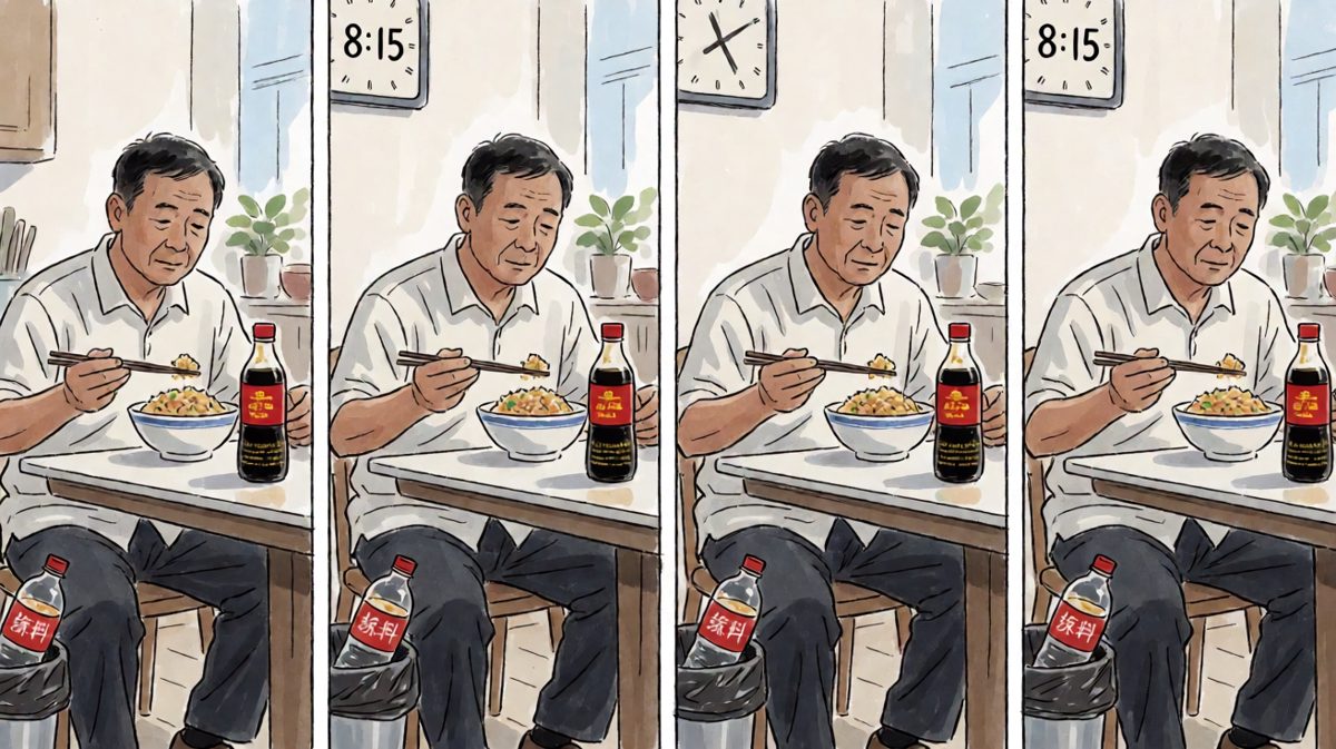 最终主角还是用这瓶'零添加'酱油配炒饭，含泪吃完。