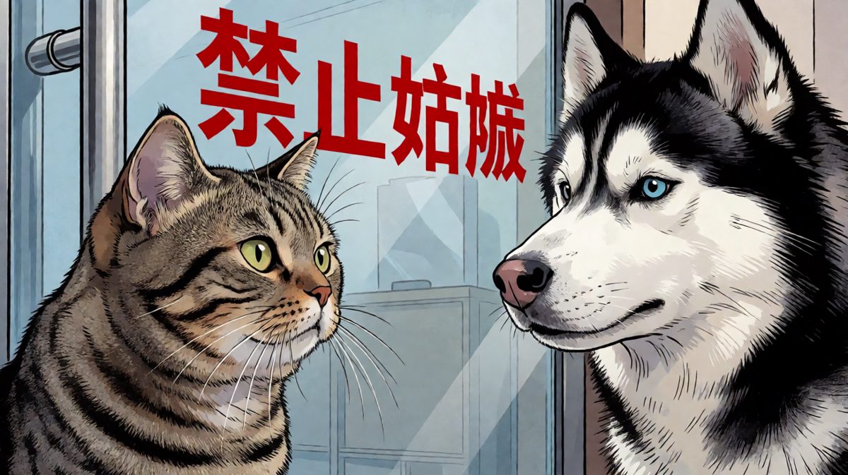 猫咪和狗狗：今天必须分出个谁才是这个家老大