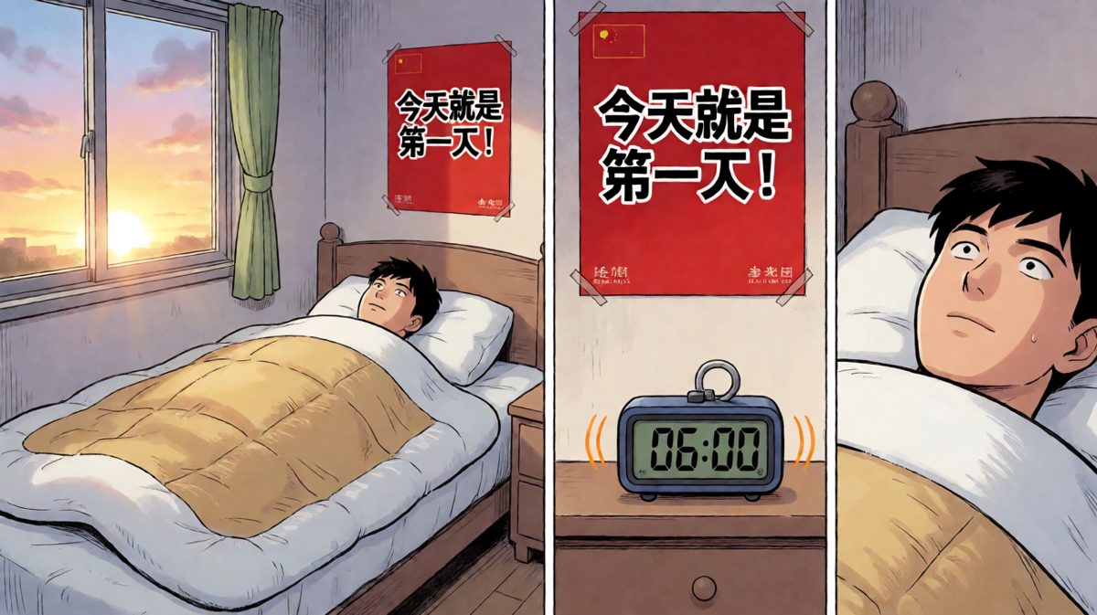 闹钟响了，但我还可以再睡五分钟