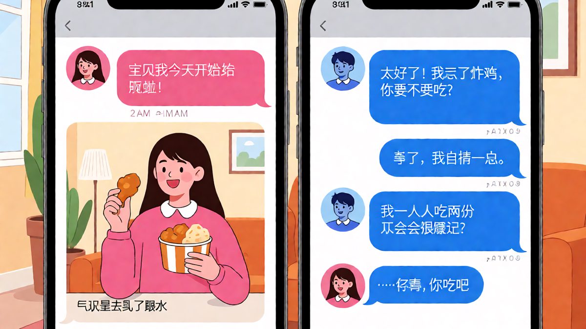 女生的减肥宣言和实际行动完全不在一个次元。