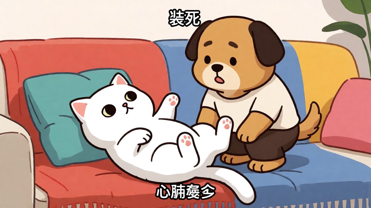 猫咪：演了一整天了累死狗了