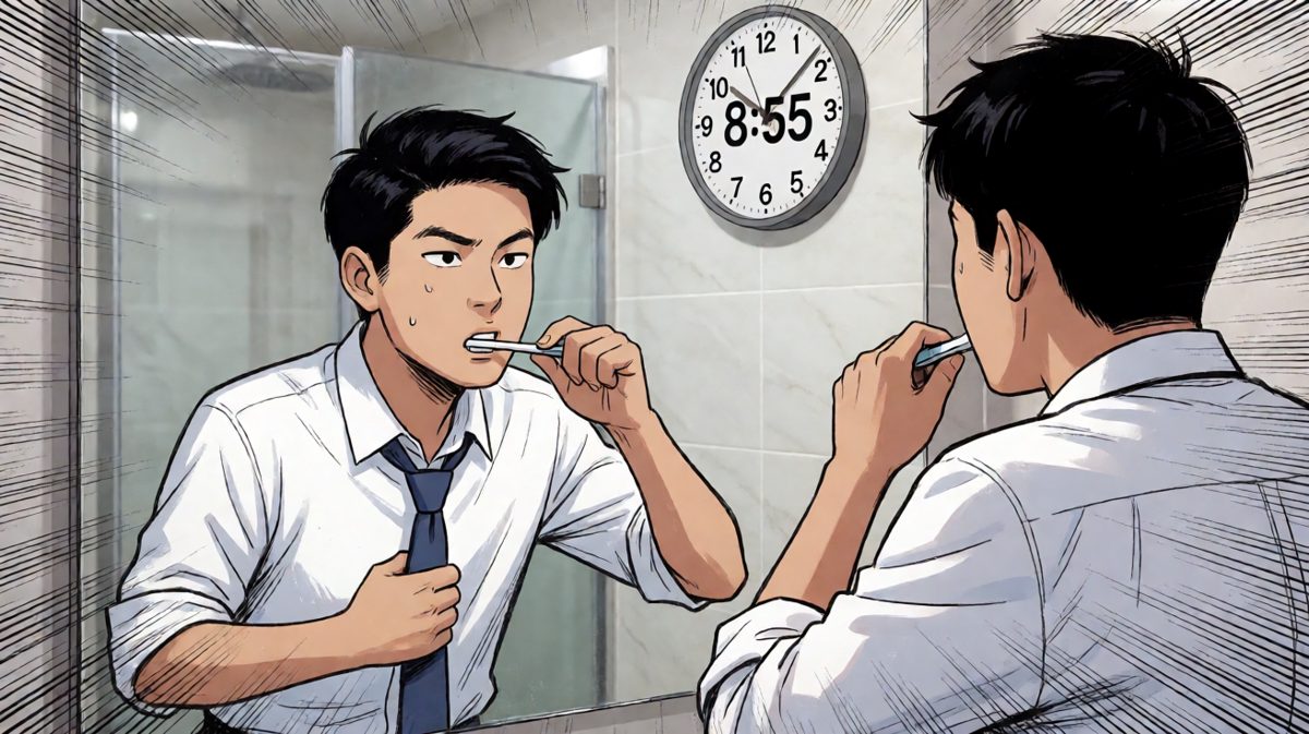 疯狂洗漱出门