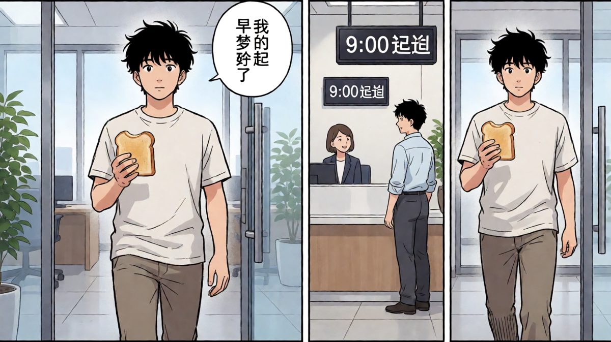 终于到达公司，早起梦想彻底破碎