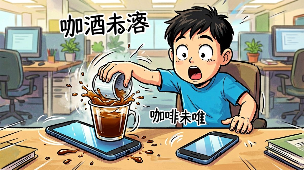 手肘一滑，手机先遭殃了！