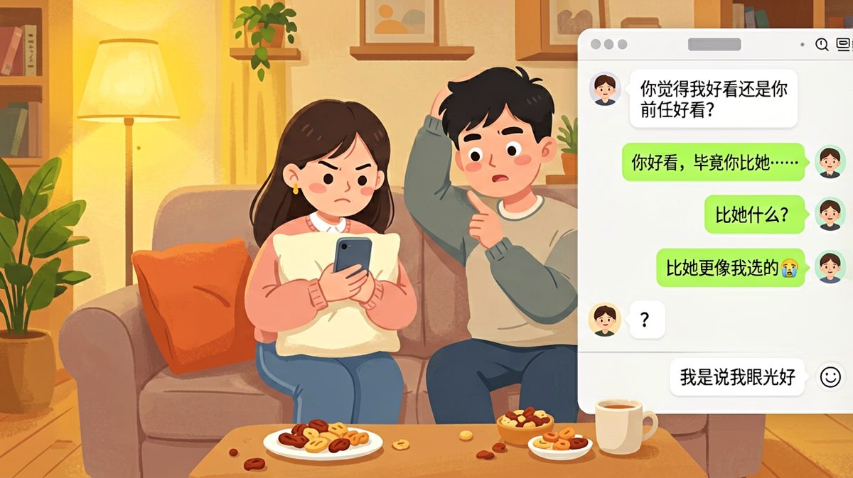 前任问题终极反转——'毕竟你比她更像我的眼光'，男生差点送命