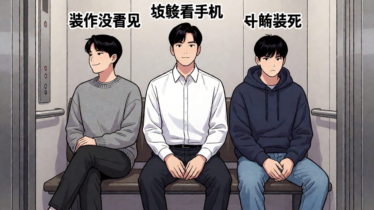社恐的电梯十秒，内心已经演完了一部灾难片