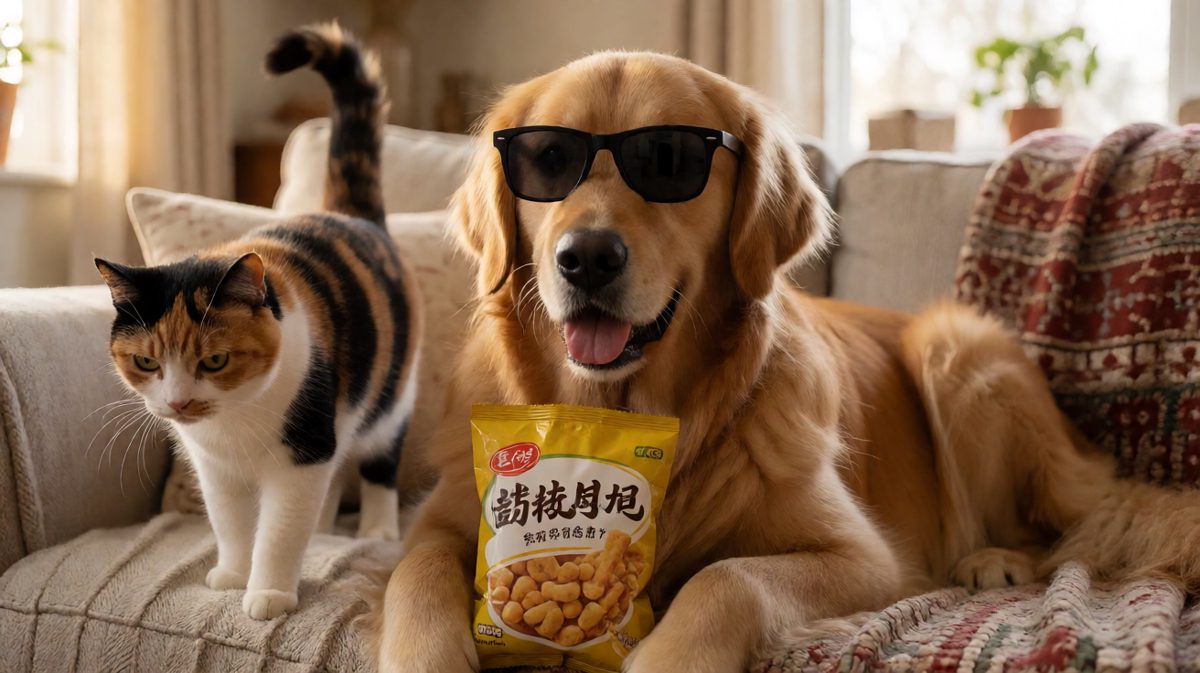 墨镜一戴谁也不爱，本汪的薯片你休想抢走