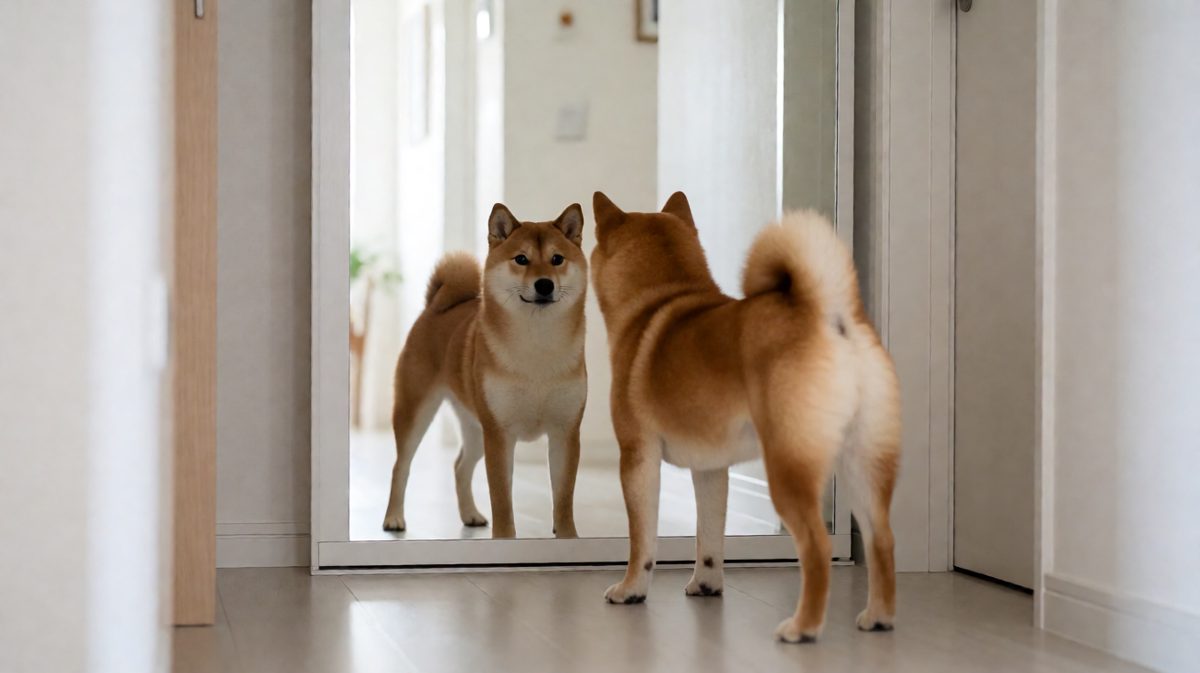 镜子里那个狗是谁？！好凶！等等那是我？