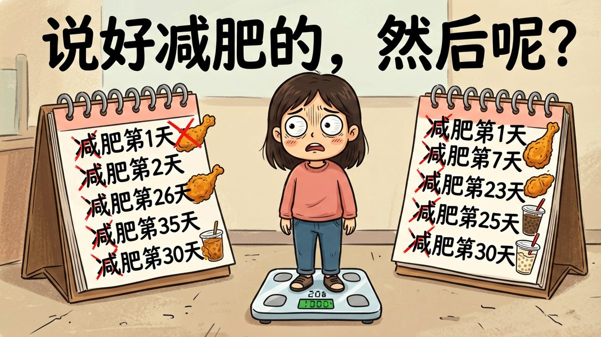 减肥这条路，我每天都在放弃和不甘心之间反复横跳。