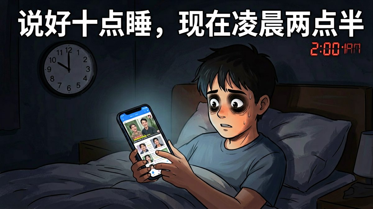 熬夜不是因为不困，是因为白天不属于自己。
