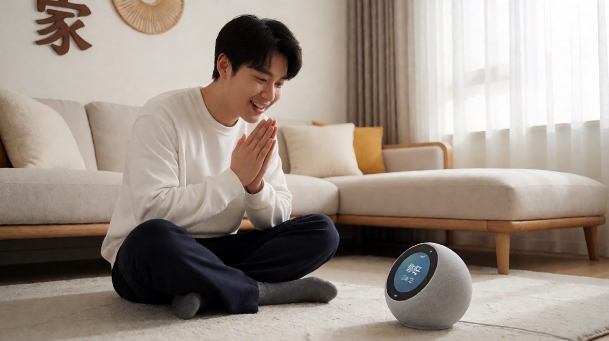 周一晚上，我决定让智能音箱放点轻音乐放松一下