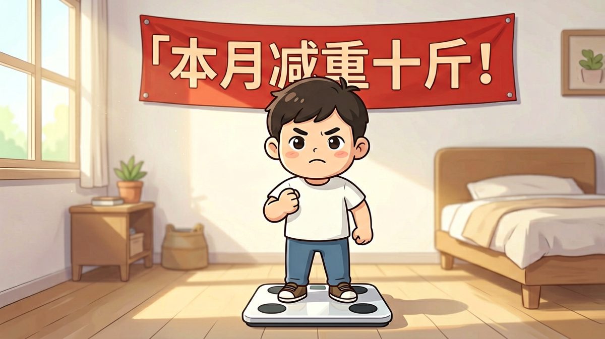 第一天，主人公雄心壮志立下减肥flag