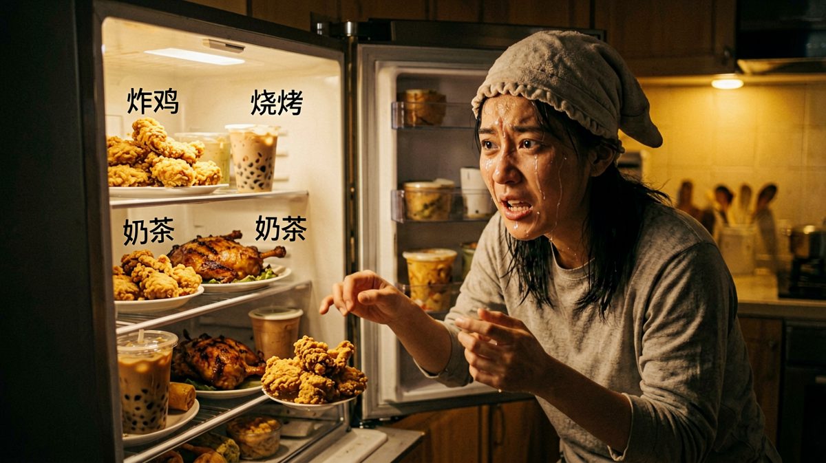 深夜，冰箱里的诱惑让意志力崩塌