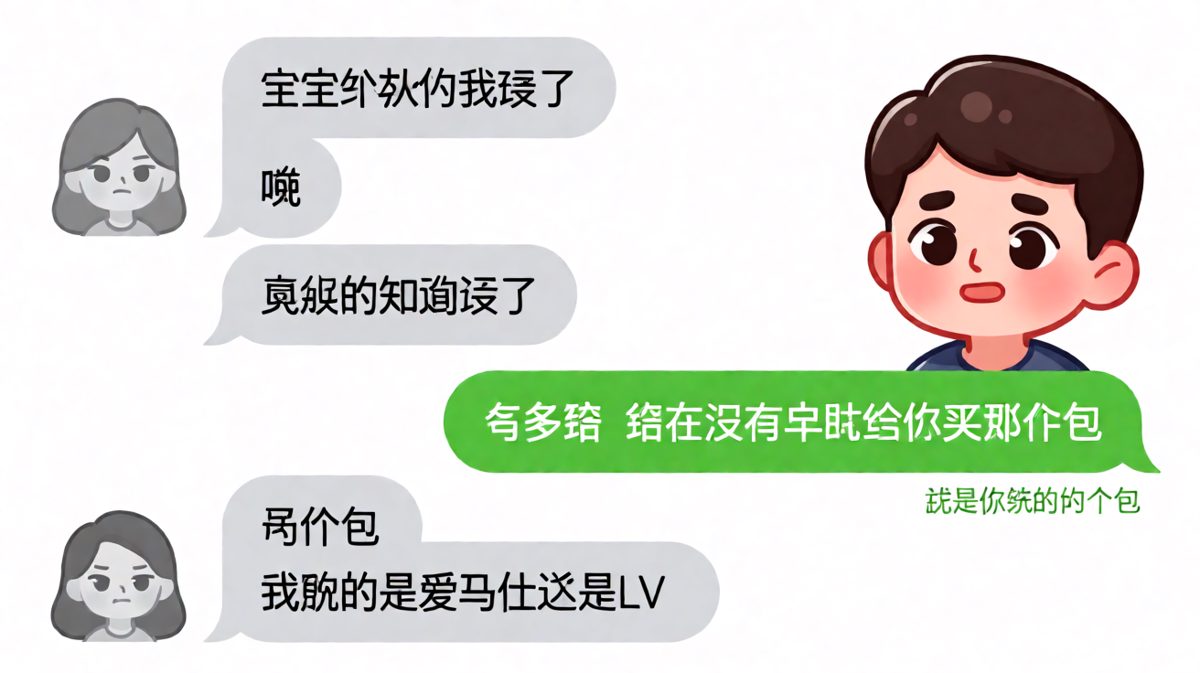 认错认到一半发现预算不够，男生已读不回是精髓。