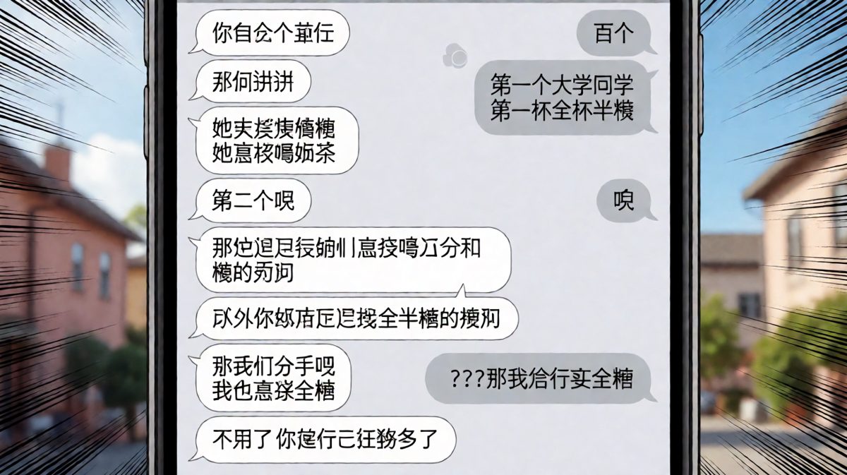 前任的奶茶甜度成了分手导火索
