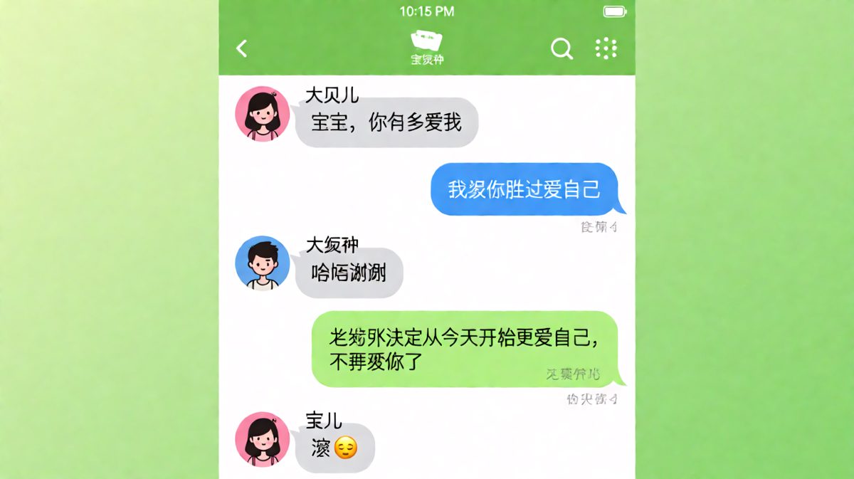 男生把甜言蜜语演变成了告别宣言，女生的反应堪称经典。